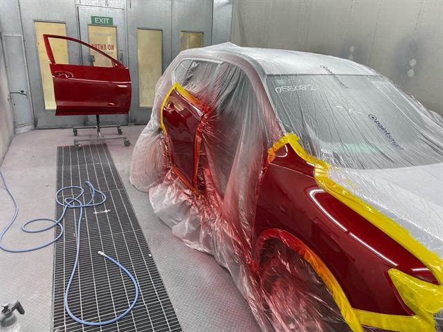 Vehicle newly replaced panel re-spray